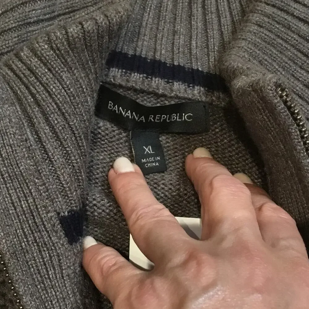 NWT Banana Republic Zip Up Sweater